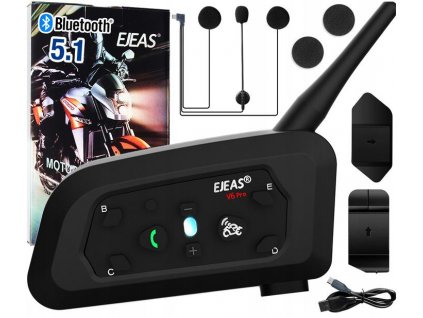 Ejeas V6 Pro TYPE-C Intercom (sada pre 1 prilbu)