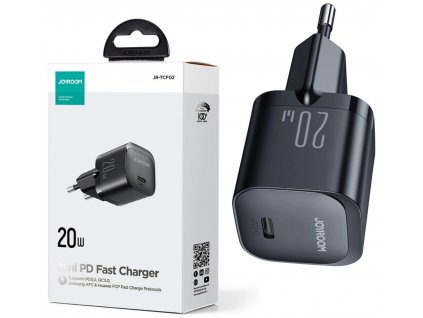 Joyroom mini nástenná nabíjačka JR-TCF02 20W PD 3.0 QC 3.0 1x USB-C čierna
