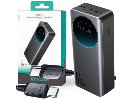 Joyroom Powerbank s digitálnym displejom JR-PBF05 30000mAh 65W PD 3.0 QC 3.0 1x USB-A 2x USB-C s káblom
