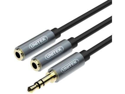 Unitek adaptér Y-C956ABK miniJack 3,5 mm (M) - 2x 3,5 mm (F)