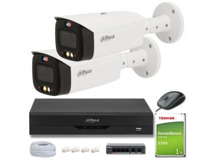 DAHUA IP monitorovacia sada 2 kamier IPC-HFW3549T1-AS-PV-0280B-S4 5Mpx