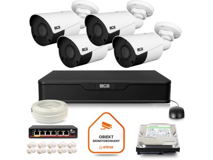 Súprava BCS Point IP Surveillance Kit 4x kamera BCS-P-TIP15FSR5 DVR s 1TB HDD