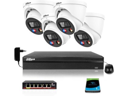 DAHUA IP monitorovacia sada 4 kamier IPC-HDW3549H-AS-PV-0280B-S4 5Mpx