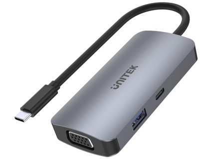 Unitek D1051A Hub USB-C 1xUSB 3.1 Gen1 VGA 2xHDMI PD MST