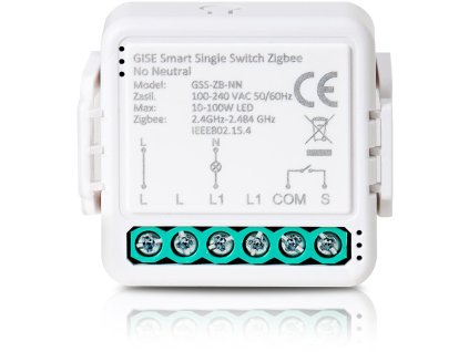 GISE Smart Single Switch no neutral Zigbee | Single relay module no N Zigbee | GSS-ZB-NN