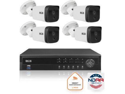 Súprava BCS Ultra IP Surveillance Kit 4 IP kamery BCS-U-TIP38FSR3 6TB DVR v súlade s NDAA