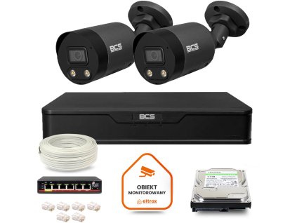 Súprava BCS Point IP Surveillance Kit 2x BCS-P-TIP28FWR3L2-Ai2-G Kamera DVR s 1TB HDD