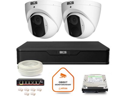 Súprava BCS Point IP Surveillance Kit 2x kamera BCS-P-EIP14FSR3 DVR s 1TB diskom