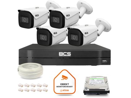 zestaw monitoringu ip bcs line 4x kamera bcsltip25fsr5ai1 rejestrator z dyskiem 1tb 39847c9f13647