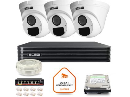 zestaw monitoringu ip bcs basic 3x kamera bcsbeip15fr320 rejestrator z dyskiem 1tb a4efb0c9ef9a5