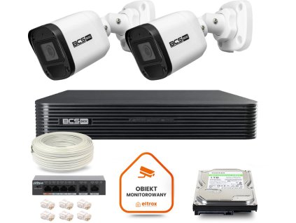 zestaw monitoringu ip bcs basic 2x kamera bcsbtip15fr320 rejestrator z dyskiem 1tb 3dfab19d65d57