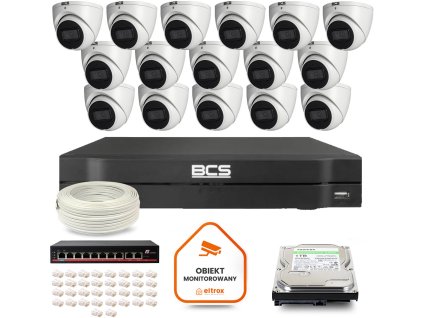Súprava BCS Line IP Surveillance Kit 16x Camera BCS-L-EIP14FSR3-AI1 DVR s 1TB HDD