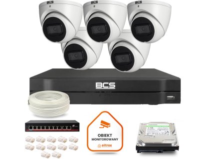 Súprava BCS Line IP Surveillance Kit 5x kamera BCS-L-EIP14FSR3-AI1 DVR s 1TB HDD