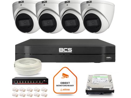 Súprava BCS Line IP Surveillance Kit 4x kamera BCS-L-EIP14FSR3-AI1 DVR s 1TB HDD