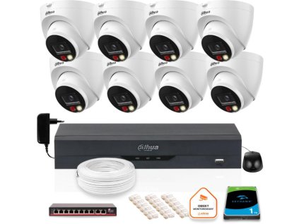 SADA 8 8mpx IP kamier Dahua IPC-HDW1839T-A-IL-0280B-S6 + DISK 1TB