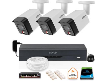 SADA 3 6mpx IP kamier Dahua IPC-HFW1639TC-A-IL-0280B-S6 + DISK 1TB