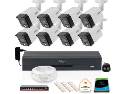 SADA 8 6mpx IP kamier Dahua IPC-HFW1639TC-A-IL-0280B-S6 + DISK 1TB