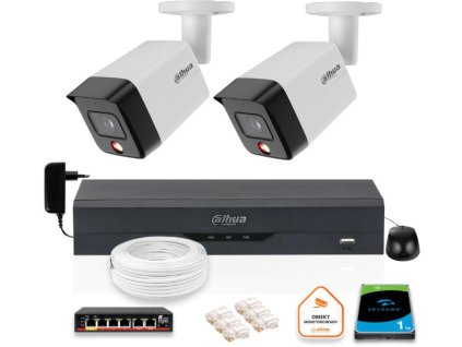 SADA 2 6mpx IP kamier Dahua IPC-HFW1639TC-A-IL-0280B-S6 + DISK 1TB