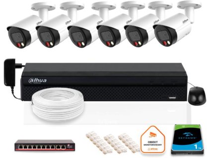 DAHUA IP monitorovacia súprava 6x kamera IPC-HFW2849S-S-IL-0280B 8MPX