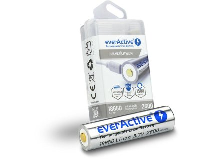 Batéria 18650 Li-Ion 3,7 V everActive 2600 mAh (1 ks) micro-USB s ochranou