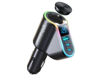 Joyroom rýchla nabíjačka do auta 4v1 USB-A QC3.0 / 2xUSB-C PD 150W čierna