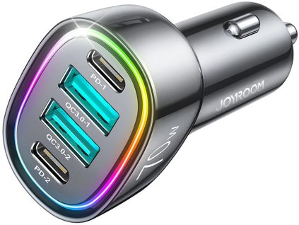 Nabíjačka do auta Joyroom 70 W so 4 portami: 2 x USB C, 2 x USB čierne