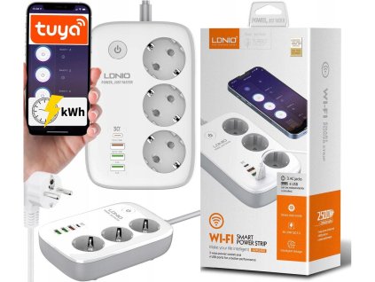 Napájacia lišta LDNIO SEW3452 WIFI 3xgn. 4xUSB