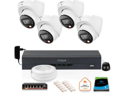 SADA 4 6mpx IP kamier Dahua IPC-HDW1639T-A-IL-0280B-S6 + DISK 1TB