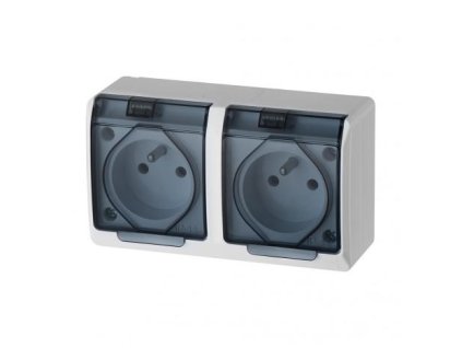 hermes gniazdo hermetyczne podwjne natynkowe z uziemieniem 16a ip44 z klapk dymn biae gnt 0322 277af191651b5