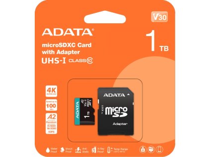 adata karta pamici microsd premier pro 1tb uhs1 u3 v30 10085 mbs adapter 94b95871d1f1f
