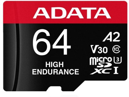 Adata High Endurance 64GB microSD karta UHS1 U3 V30 A2 100/80MB/s + adaptér