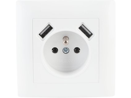 gniazdo pojedyncze z uziemieniem z usb vcx lc 13a biay d57280e8bc531