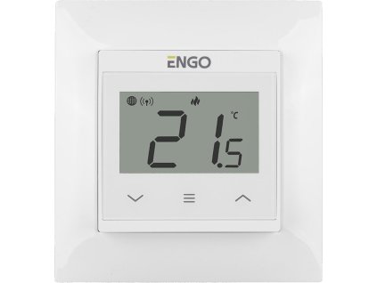 ENGO Controls E55-W - Regulátor teploty pre rám 55x55, 230V, biely, internet, Wi-Fi