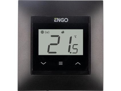 ENGO Controls E55-B - Regulátor teploty pre rám 55x55, 230V, čierny, internet, Wi-Fi