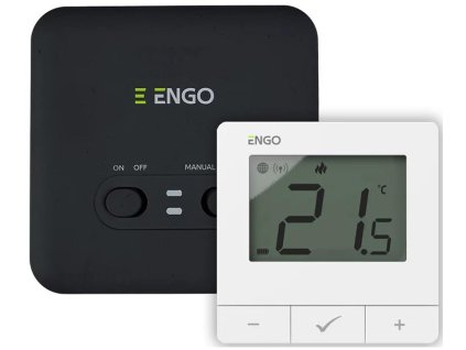 ENGO Controls E20i-W - Regulátor teploty, bezdrôtový, batériový, Wi-Fi, internet, biely, 868 MHz