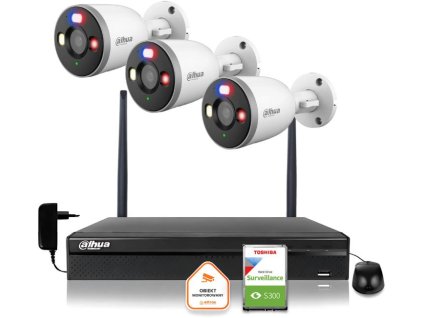 Dahua IP monitorovacia sada 3 kamier WI-FI 5MPx 2K F5D-PV-0280B s aktívnym IR LED detektorom do 30 m