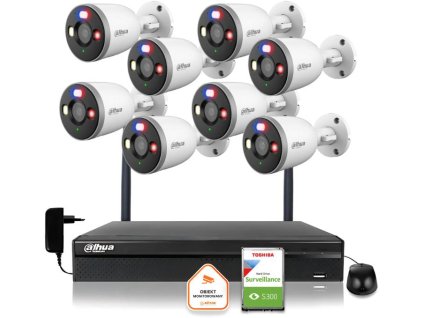 Dahua IP monitorovacia sada 8 kamier WI-FI 5MPx 2K F5D-PV-0280B s aktívnym IR LED detektorom do 30 m