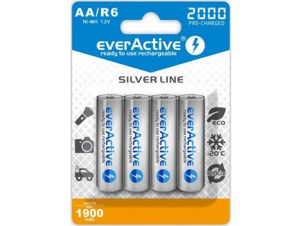 Nabíjacie batérie EverActive R6/AA Ni-MH 2000 mAh (balenie 4ks)