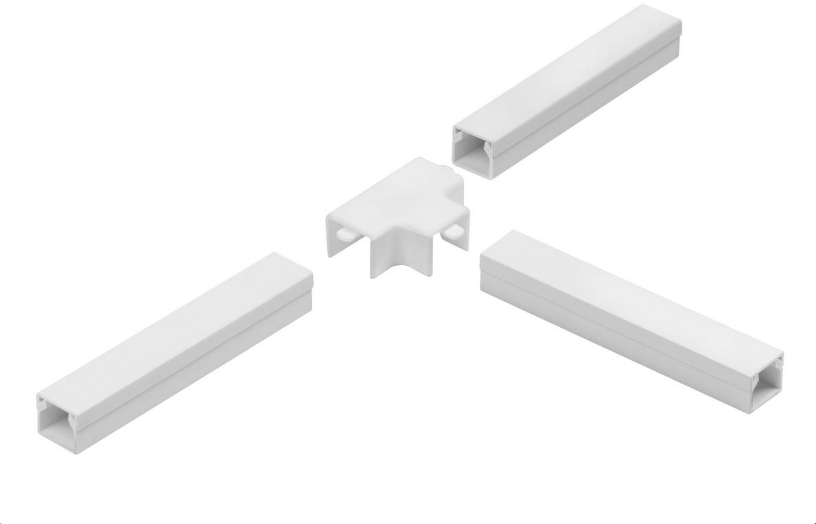 T-kus pre elektroinštaláciu, T-kus WHITE LO 35x18 (1 ks)