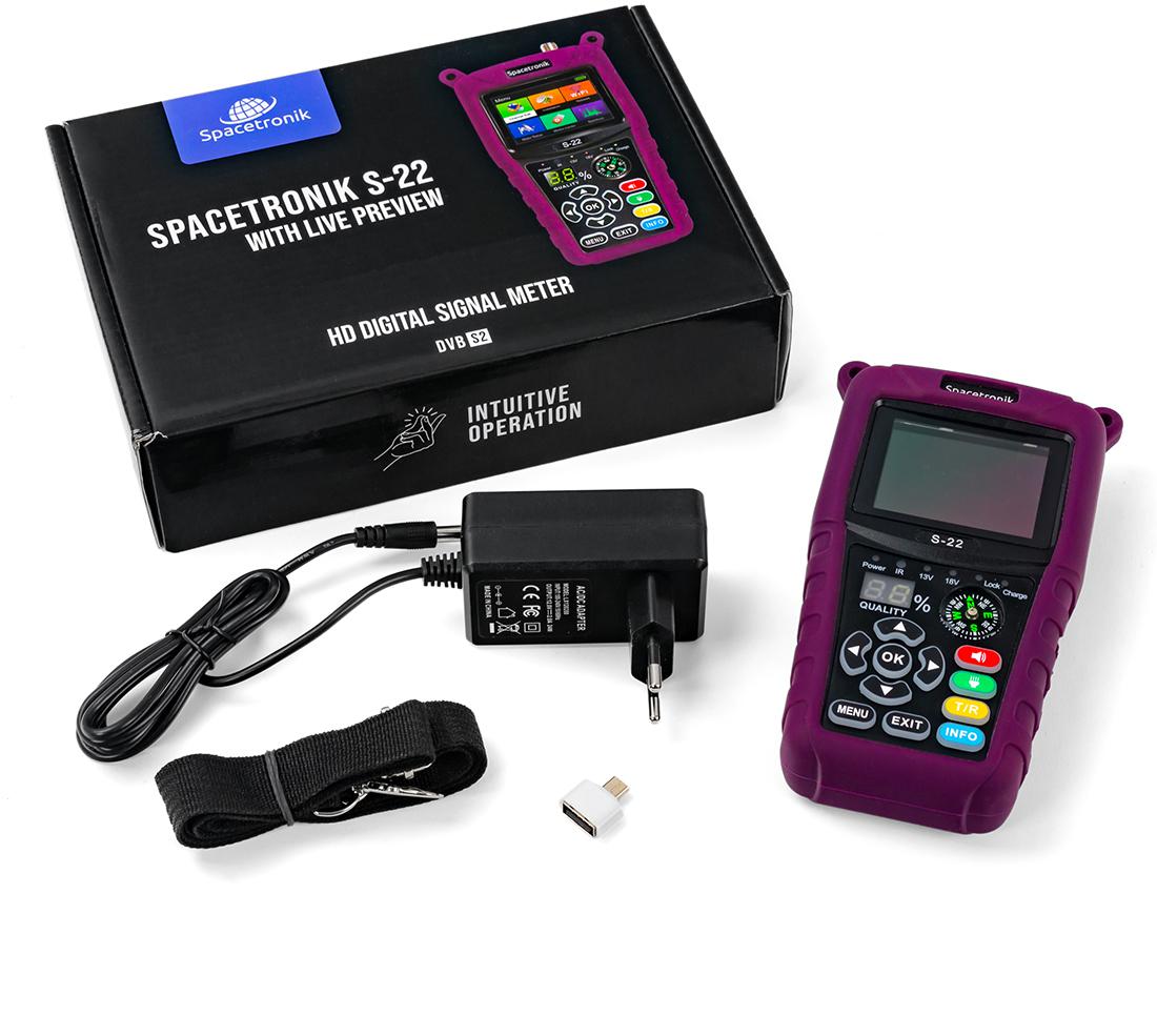 Spacetronik S-22 DVB-S2/S2X IPTV satelitný merač M3U H.265