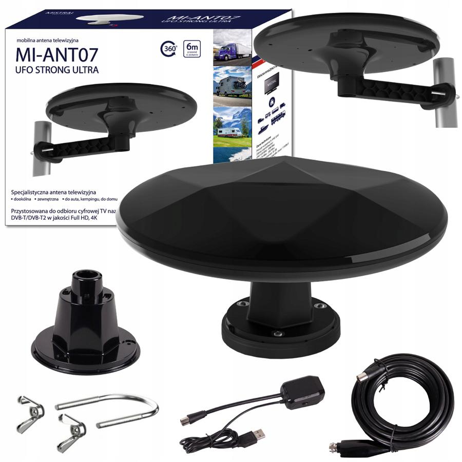 Anténa DVB-T2 Mistral MI-ANT07 UFO - ČIERNA