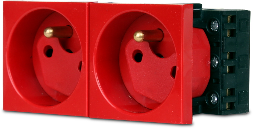 Elektrická dvojzásuvka 2M  + blokáda