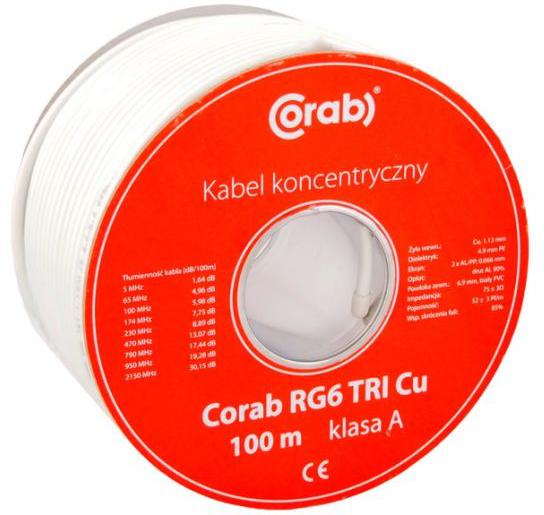 CORAB RG6 TRI Cu CONCENTRICABLE ( 100m kotúč ) trieda A