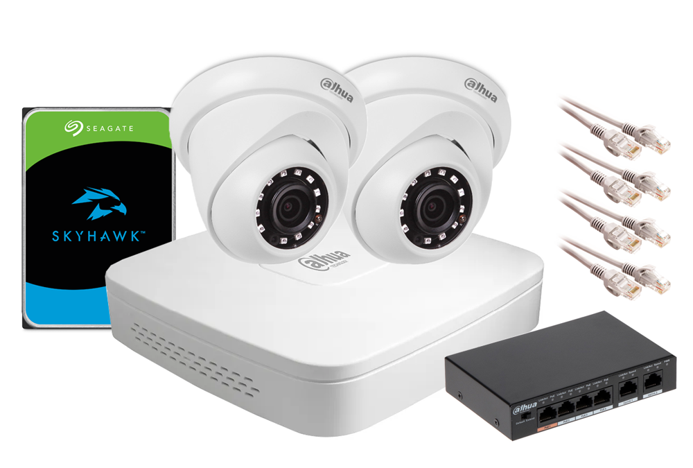 Dahua IP monitorovací set NVR 1TB 2 dome kamery 2MPx