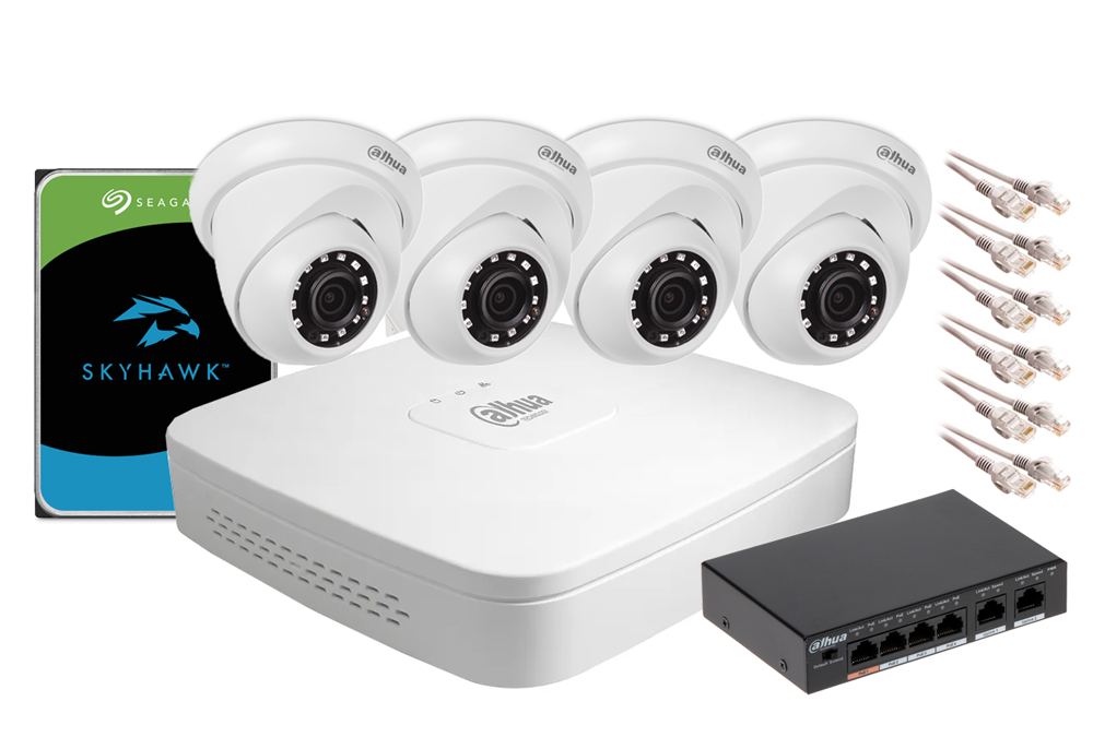 Dahua IP monitorovací set NVR 1TB 4 dome kamery 2MPx