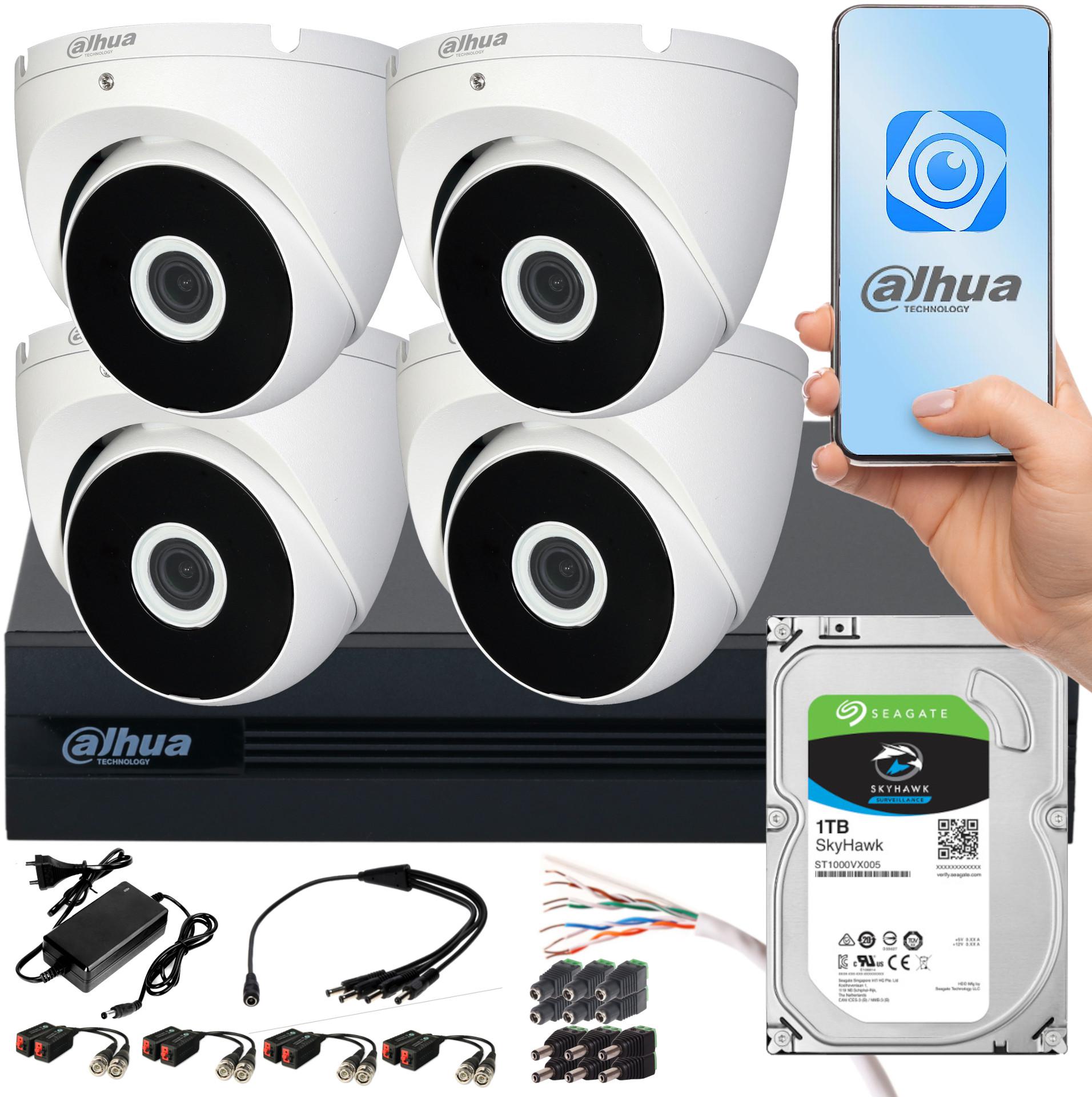 Monitorovacia súprava Dahua COOPER XVR 1TB 4x FullHD dome kamera