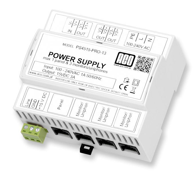 ACO PS45-15-PRO-13 DIN video zdroj 15V, 3A