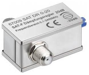 Uhlovo nastaviteľný SAT/DVB-T atenuátor 0-20dB 5-2400Mhz