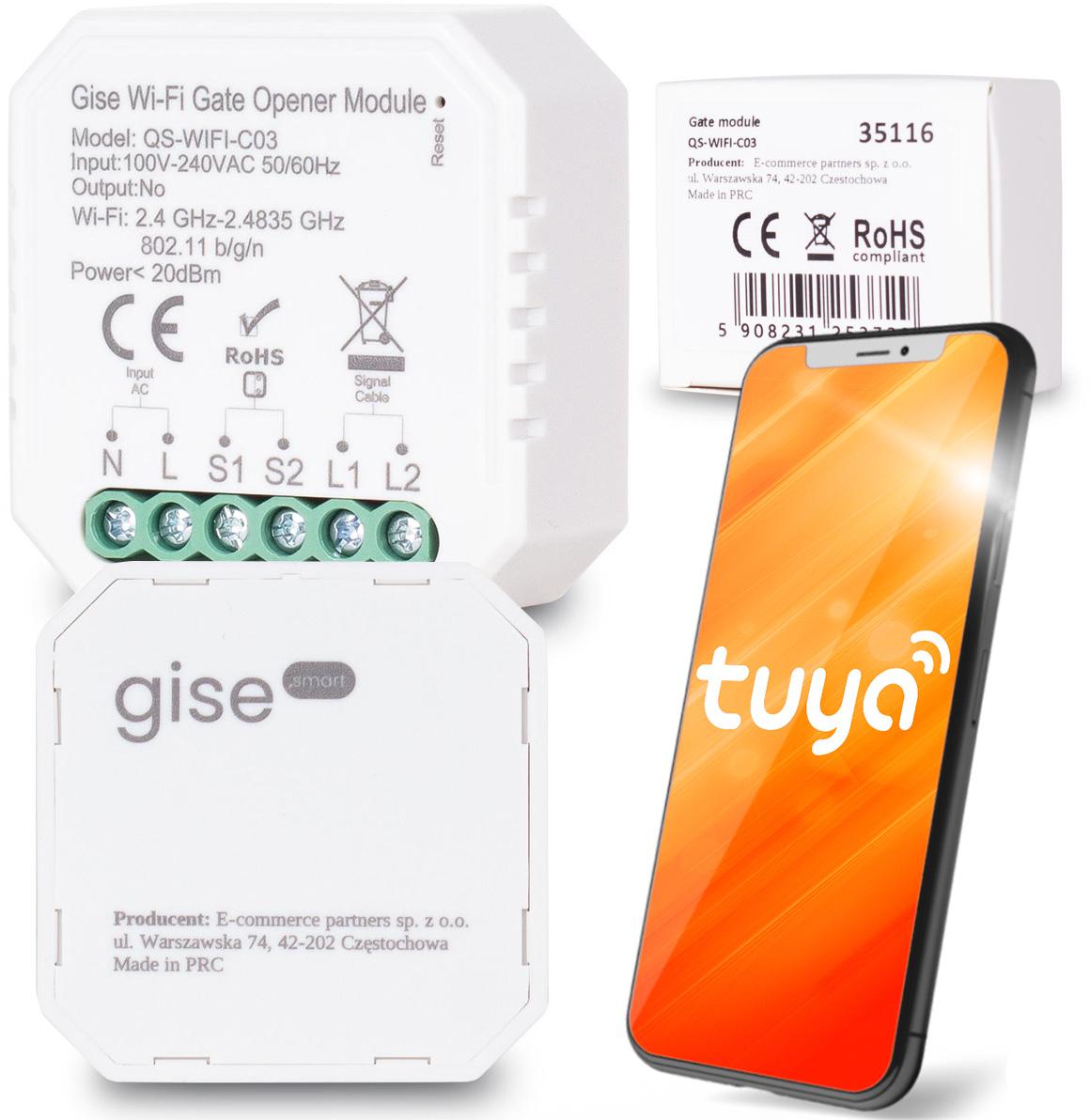 Modul GISE SMART Gate Modul riadenia brány Tuya WiFi GEN 2