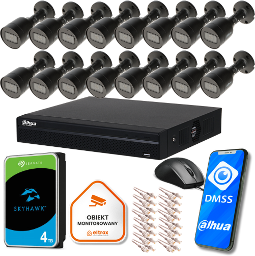 Dahua IP monitorovací set NVR 4TB 16 5MPx dome kamier